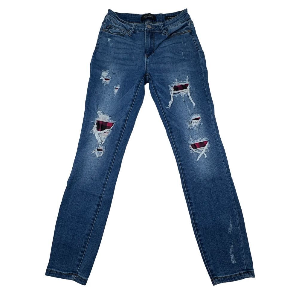 Judy Blue Distressed Ripped Skinny Jeans Denim Pants Size 7/28